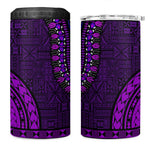 Purple Dashiki and Tapa Pattern 4 in 1 Can Cooler Tumbler Africa-Polynesia Together Culture