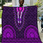 Purple Dashiki and Tapa Pattern Quilt Africa-Polynesia Together Culture