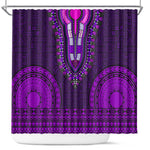 Purple Dashiki and Tapa Pattern Shower Curtain Africa-Polynesia Together Culture
