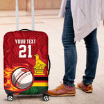 Custom Africa Cricket Zimbabwe Luggage Cover The Chevrons Cricket Ball Fire - African Pride