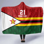 Custom Africa Cricket Zimbabwe Hooded Blanket Zimbabwean Pattern Flag Motif - African Pride