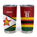Custom Africa Cricket Zimbabwe Tumbler Cup Zimbabwean Pattern Flag Motif - African Pride