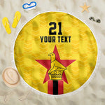 Custom Africa Football Zimbabwe Beach Blanket The Warriors with Zimbabwe Bird - African Pride