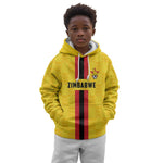 Custom Africa Football Zimbabwe Kid Hoodie The Warriors with Zimbabwe Bird - African Pride