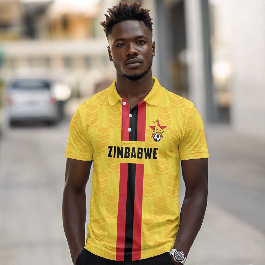 Custom Africa Football Zimbabwe Polo Shirt The Warriors with Zimbabwe Bird - African Pride