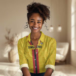 Custom Africa Football Zimbabwe Women Casual Shirt The Warriors with Zimbabwe Bird - African Pride