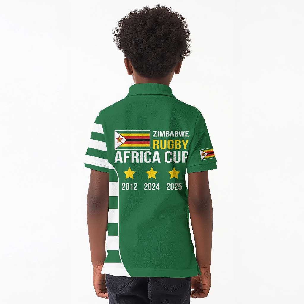 Zimbabwe Rugby History Champion Kid Polo Shirt One For The History Sables - African Pride