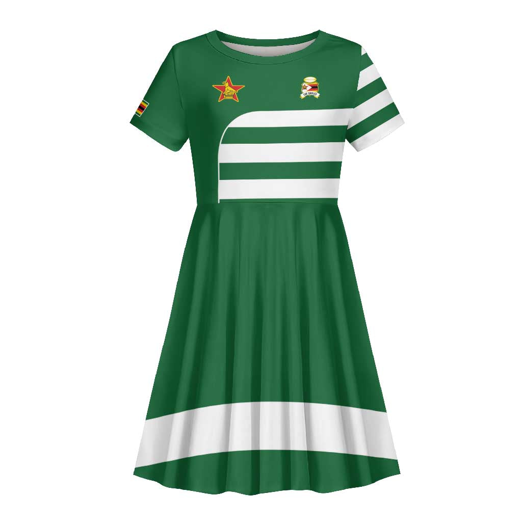 Zimbabwe Rugby History Champion Kid Short Sleeve Dress One For The History Sables - African Pride