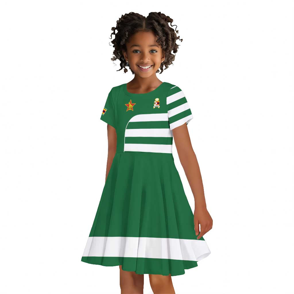 Zimbabwe Rugby History Champion Kid Short Sleeve Dress One For The History Sables - African Pride