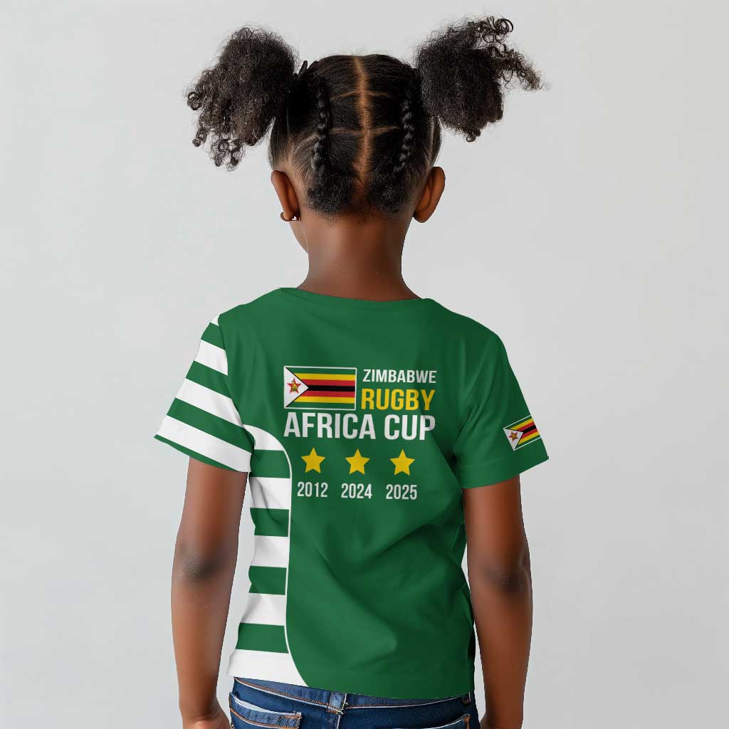 Zimbabwe Rugby History Champion Kid T shirt One For The History Sables - African Pride