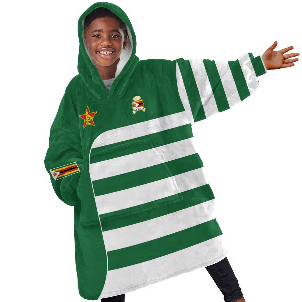 Zimbabwe Rugby History Champion Kid Wearable Blanket Hoodie One For The History Sables - African Pride