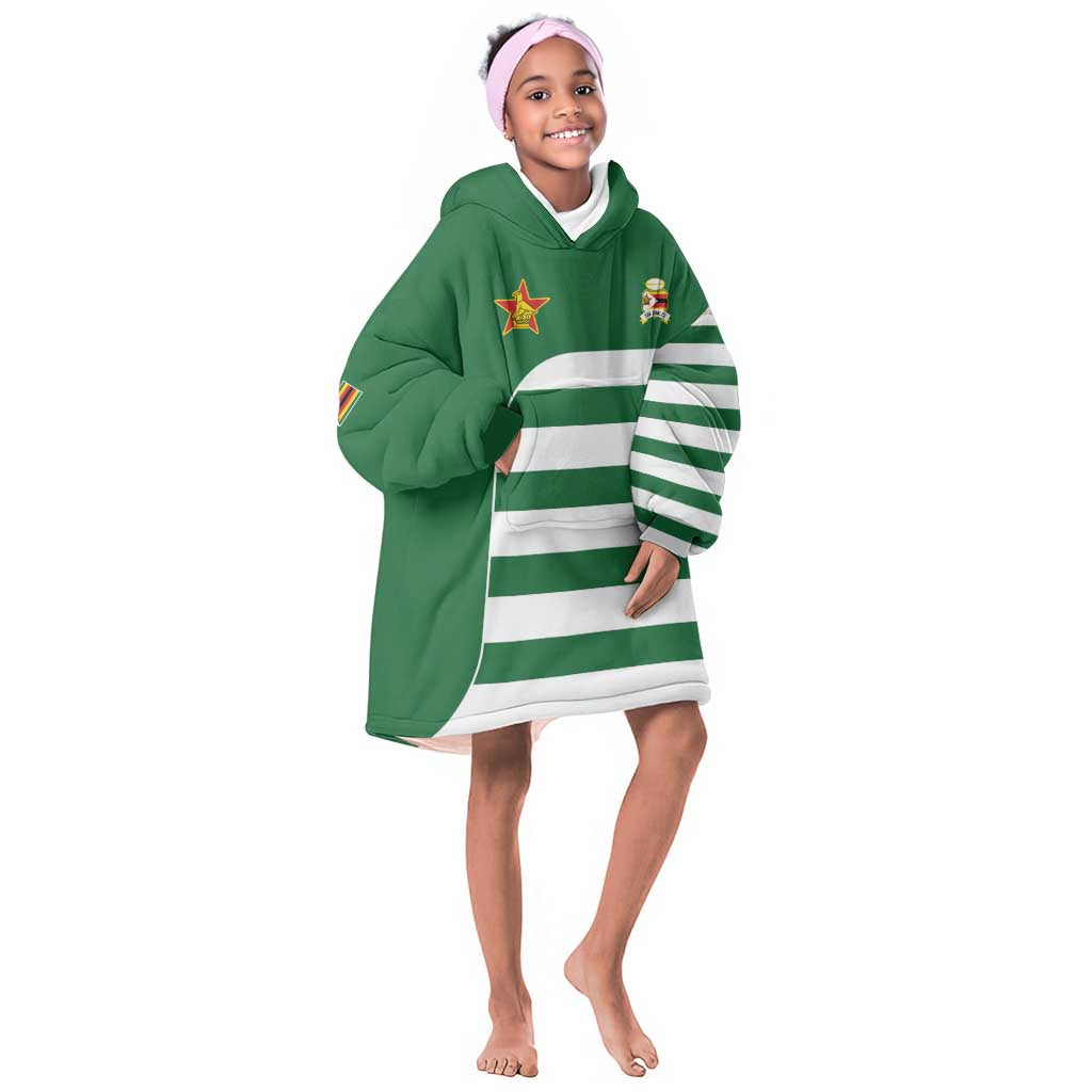 Zimbabwe Rugby History Champion Kid Wearable Blanket Hoodie One For The History Sables - African Pride