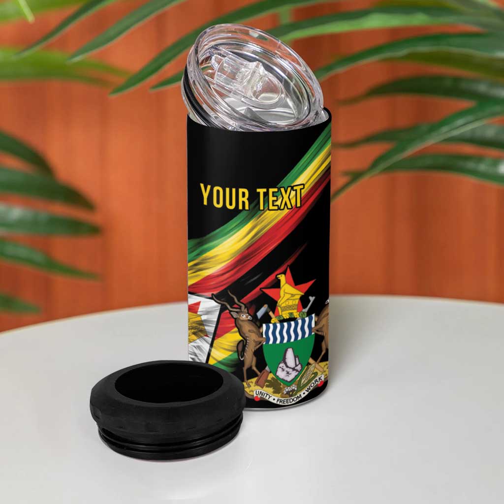 Zimbabwe Wings Flag 4 in 1 Can Cooler Tumbler Proudly Zimbabwean - African Pride
