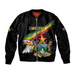 Zimbabwe Wings Flag Sleeve Zip Bomber Jacket Proudly Zimbabwean - African Pride