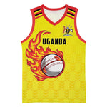 Custom Africa Cricket Uganda Basketball Jersey Cranes Cricket Ball Fire - African Pride
