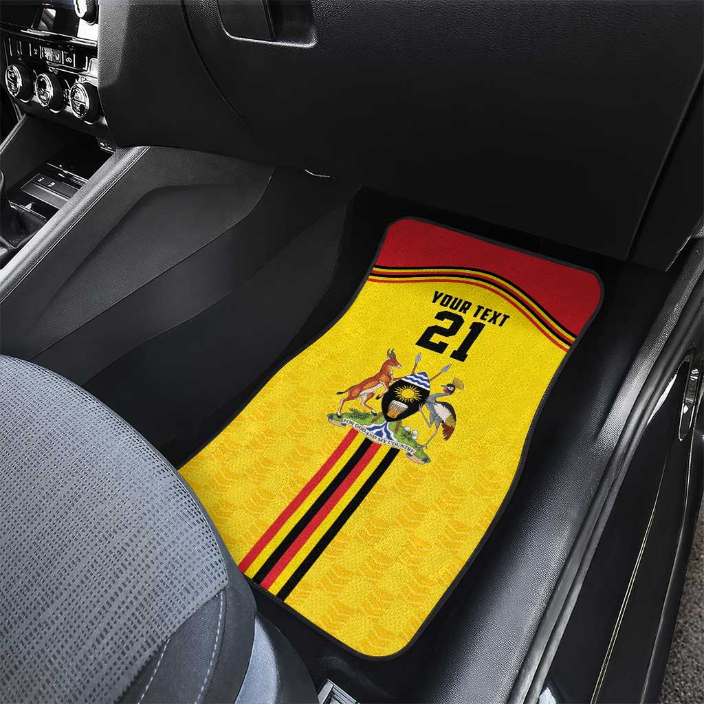 Custom Africa Cricket Uganda Car Mats Cranes Cricket Ball Fire - African Pride