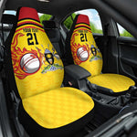 Custom Africa Cricket Uganda Car Seat Cover Cranes Cricket Ball Fire - African Pride