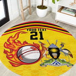 Custom Africa Cricket Uganda Round Carpet Cranes Cricket Ball Fire - African Pride