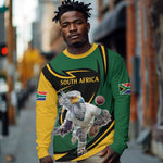 Secretary Bird South Africa Cricket Custom Long Sleeve Shirt Unique Pattern