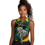 Secretary Bird South Africa Cricket Custom Women Sleeveless Polo Shirt Unique Pattern