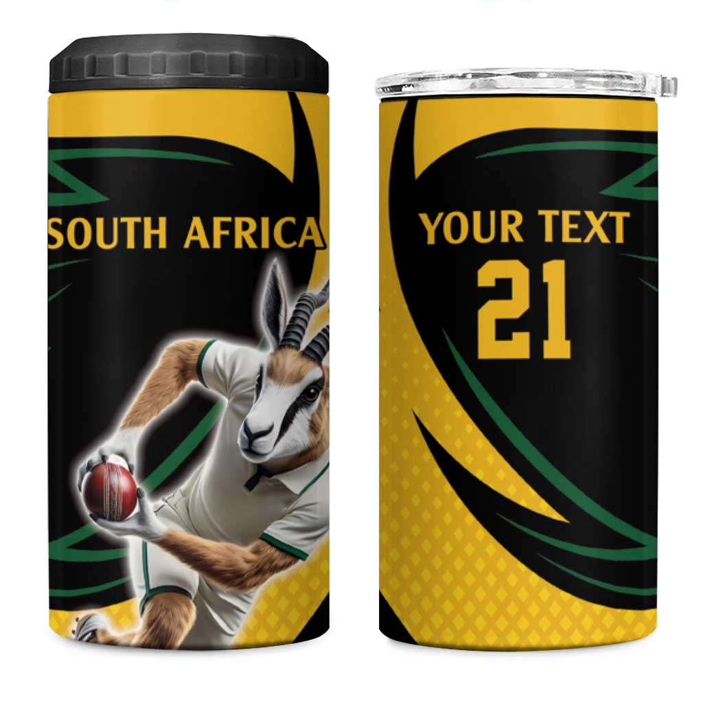 Springbok South Africa Cricket Custom 4 in 1 Can Cooler Tumbler Unique Pattern