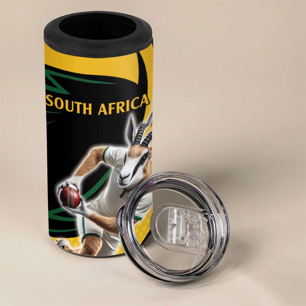 Springbok South Africa Cricket Custom 4 in 1 Can Cooler Tumbler Unique Pattern