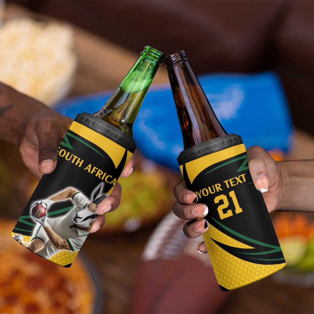 Springbok South Africa Cricket Custom 4 in 1 Can Cooler Tumbler Unique Pattern