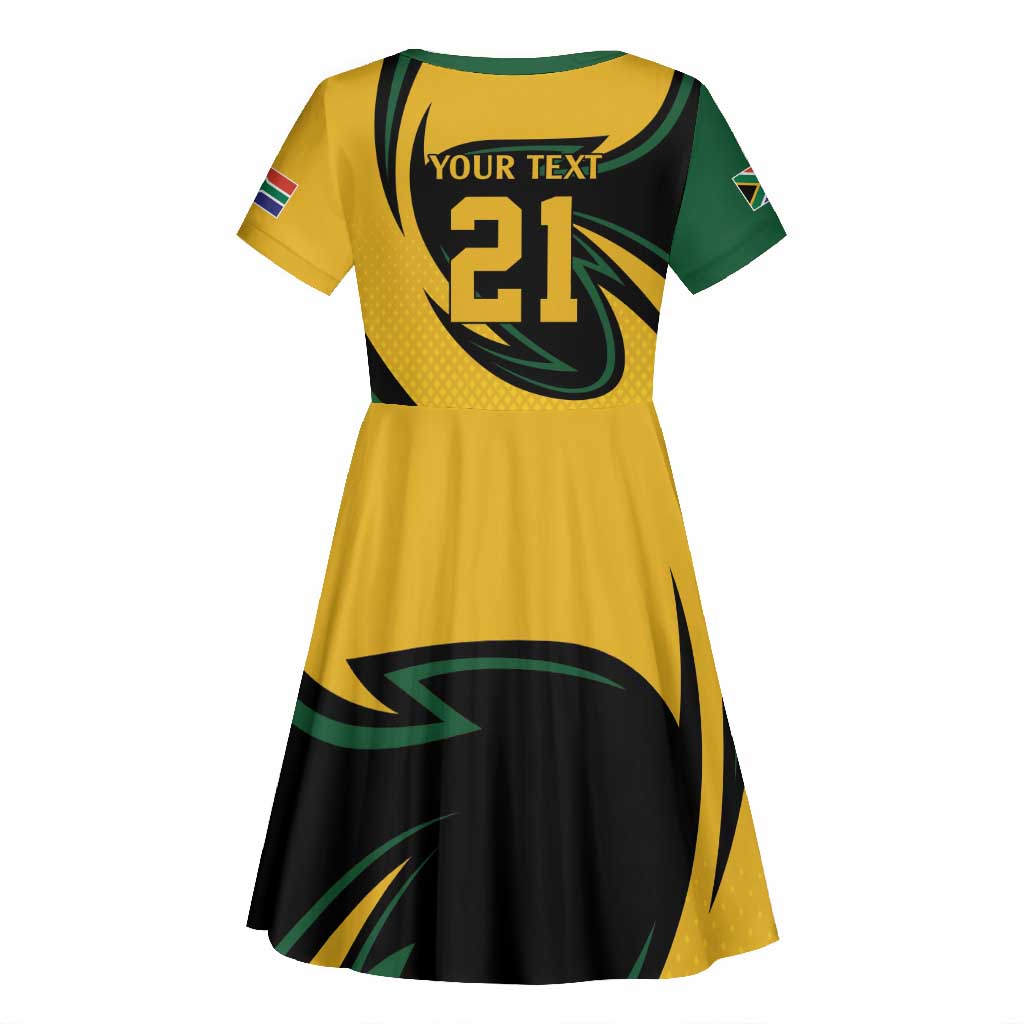 Springbok South Africa Cricket Custom Kid Short Sleeve Dress Unique Pattern