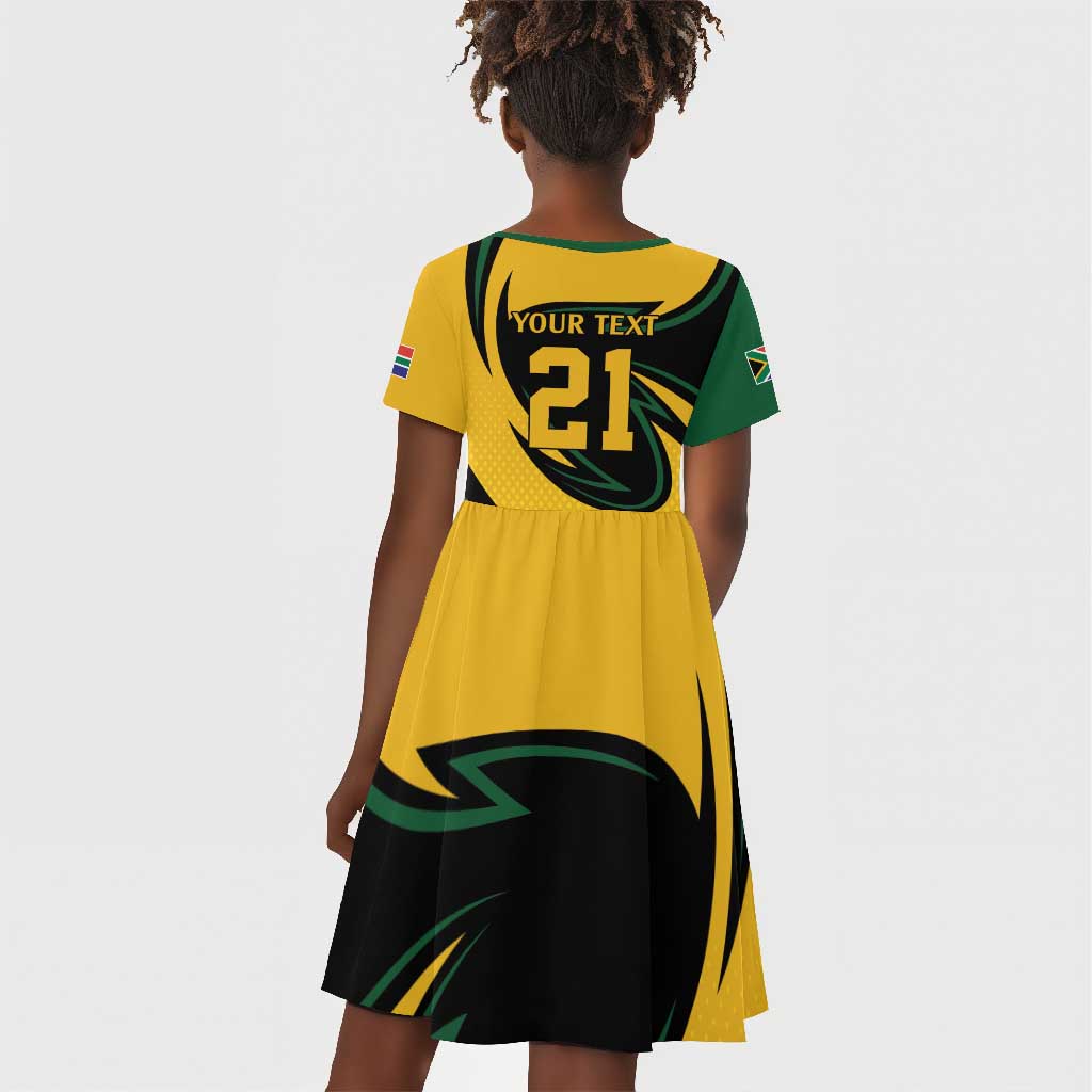 Springbok South Africa Cricket Custom Kid Short Sleeve Dress Unique Pattern