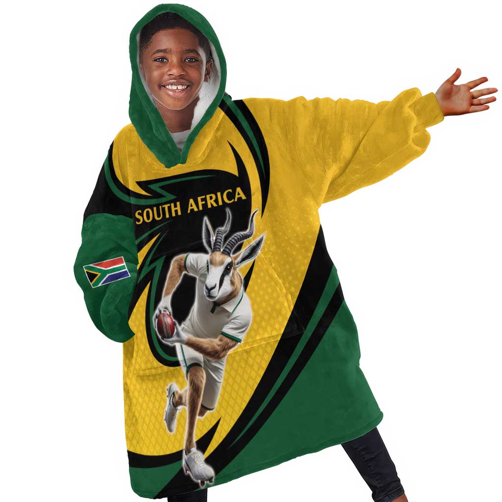 Springbok South Africa Cricket Custom Kid Wearable Blanket Hoodie Unique Pattern