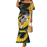 Springbok South Africa Cricket Custom Mermaid Dress Unique Pattern