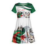 Algeria Fennec Fox Personalized Kid Short Sleeve Dress with Algerian Culture and Nature