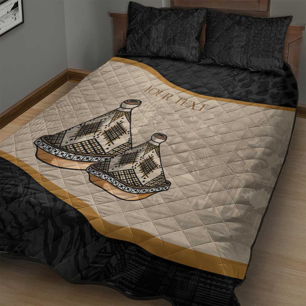 Algeria Tajine Dish Personalized Quilt Bed Set with African Tribal Pattern