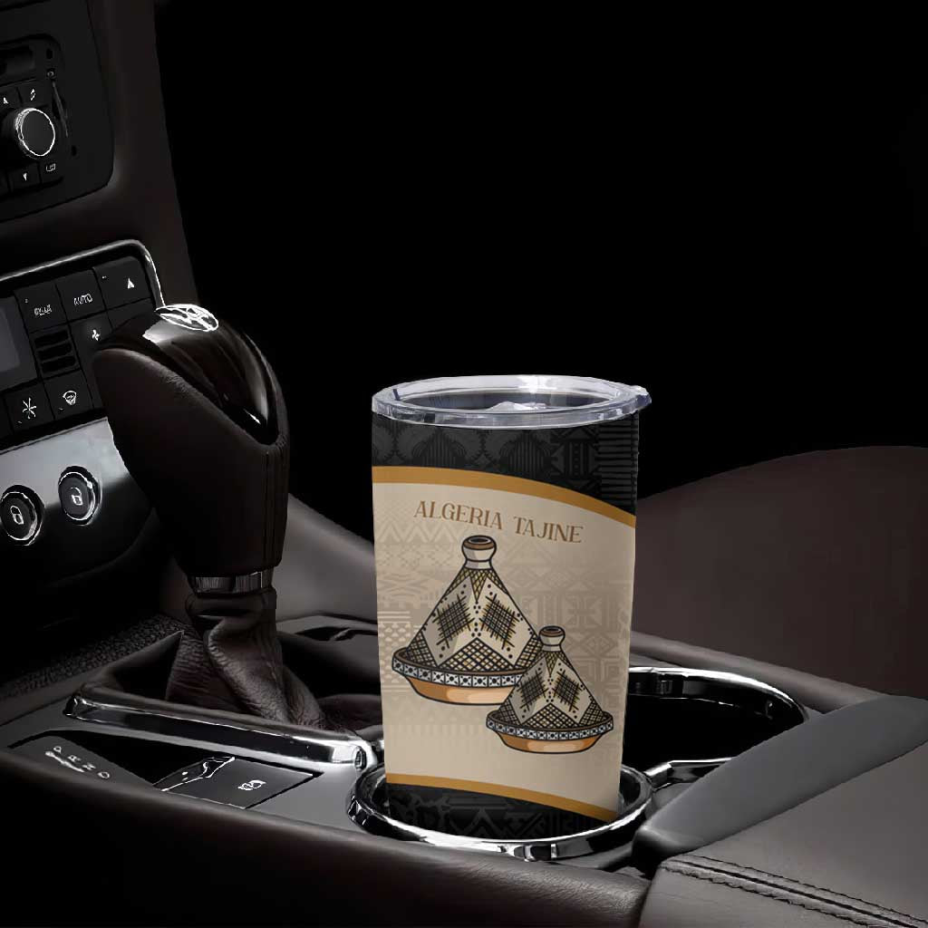 Algeria Tajine Dish Personalized Tumbler Cup with African Tribal Pattern