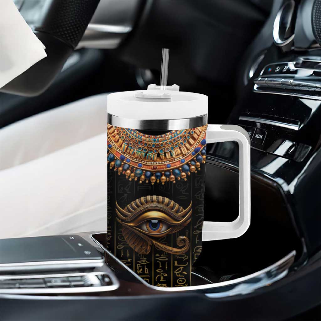 Egypt Eyes Of Horus Tumbler With Handle with Egyptian Hieroglyphs