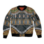 Afro Ethnic Native Pattern Sleeve Zip Bomber Jacket