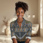 Afro Ethnic Native Pattern Women Casual Shirt LT9