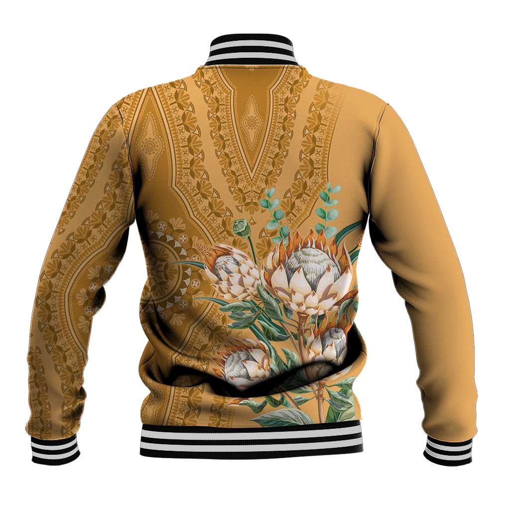 Afro King Proteas Dashiki Motif Baseball Jacket Gold Style LT9