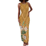 Afro King Proteas Dashiki Motif Tank Maxi Dress Gold Style