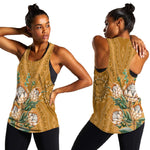Afro King Proteas Dashiki Motif Women Racerback Tank Gold Style