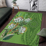 Afro King Proteas Dashiki Motif Area Rug Green Style