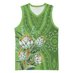 Afro King Proteas Dashiki Motif Basketball Jersey Green Style - African Pride