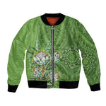 Afro King Proteas Dashiki Motif Bomber Jacket Green Style