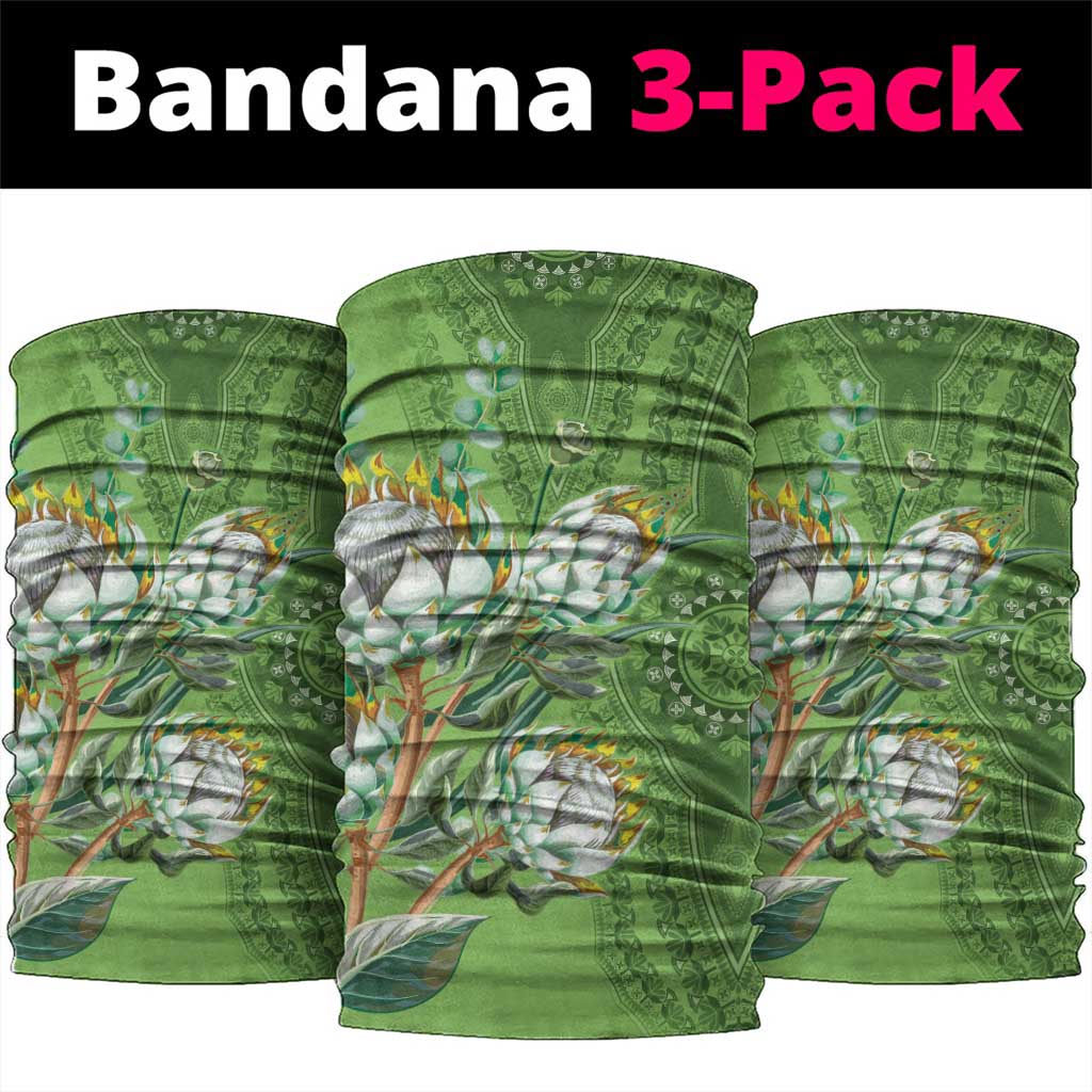 Afro King Proteas Dashiki Motif Neck Gaiter Green Style LT9