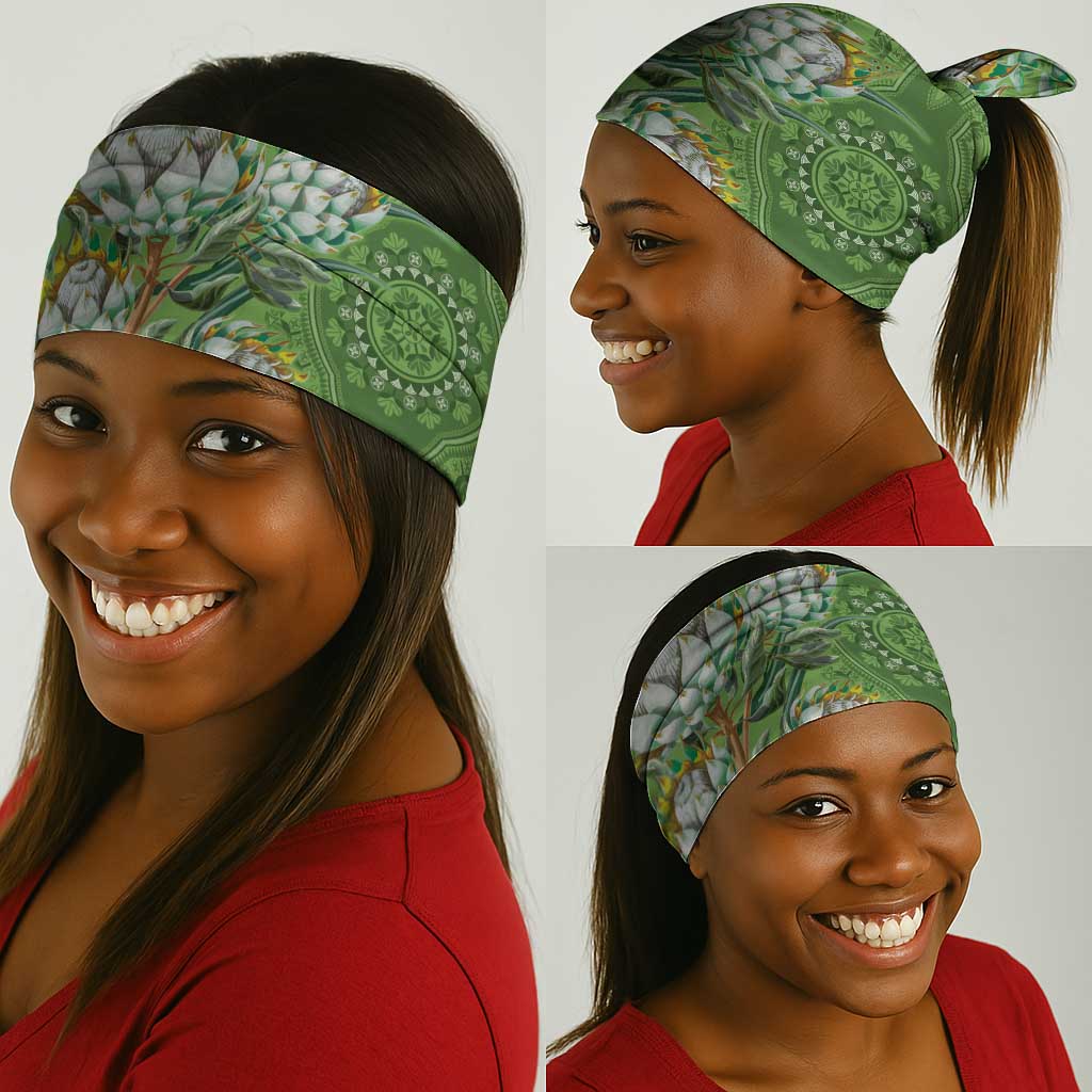 Afro King Proteas Dashiki Motif Neck Gaiter Green Style LT9