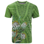Afro King Proteas Dashiki Motif T shirt Green Style