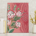 Afro King Proteas Dashiki Motif Canvas Wall Art Peach Style