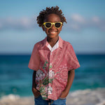 Afro King Proteas Dashiki Motif Kid Hawaiian Shirt Peach Style