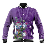 Afro King Proteas Dashiki Motif Baseball Jacket Violet Style LT9