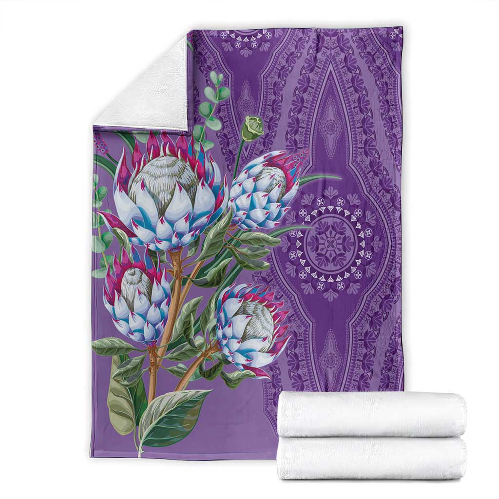 Afro King Proteas Dashiki Motif Blanket Violet Style